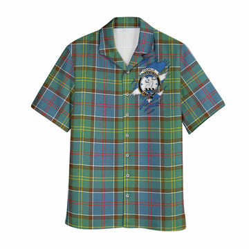 Colville Clan Crest In Me Tartan Hawaiian Shirt Scotland Flag Style