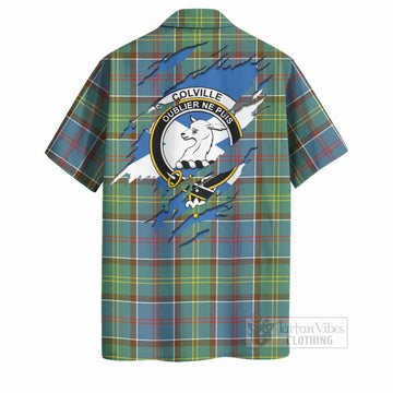Colville Clan Crest In Me Tartan Hawaiian Shirt Scotland Flag Style