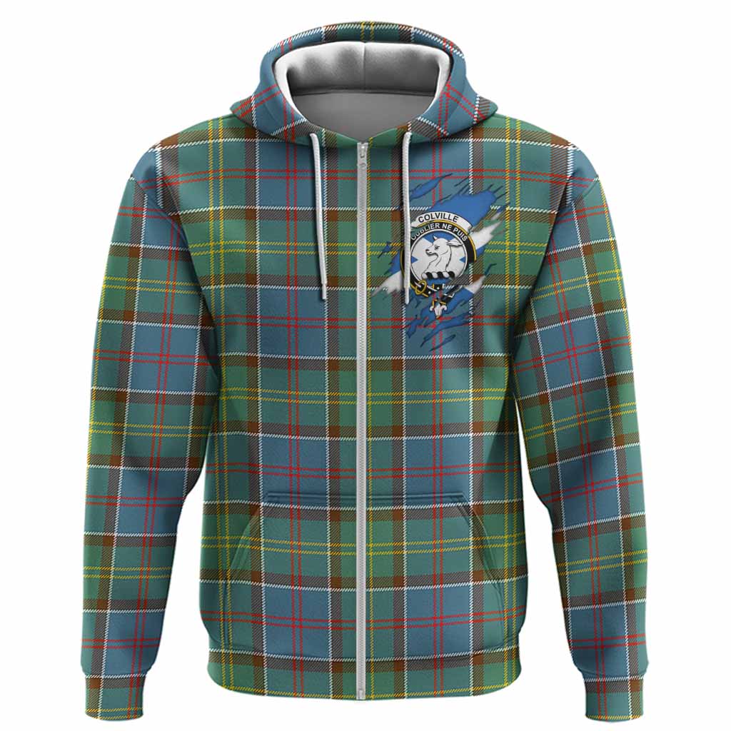 Colville Clan Crest In Me Tartan Hoodie Scotland Flag Style