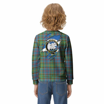 Colville Clan Crest In Me Tartan Kid Knitted Sweatshirt Scotland Flag Style