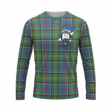 Colville Clan Crest In Me Tartan Long Sleeve T-Shirt Scotland Flag Style
