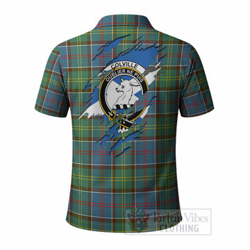 Colville Clan Crest In Me Tartan Polo Shirt Scotland Flag Style