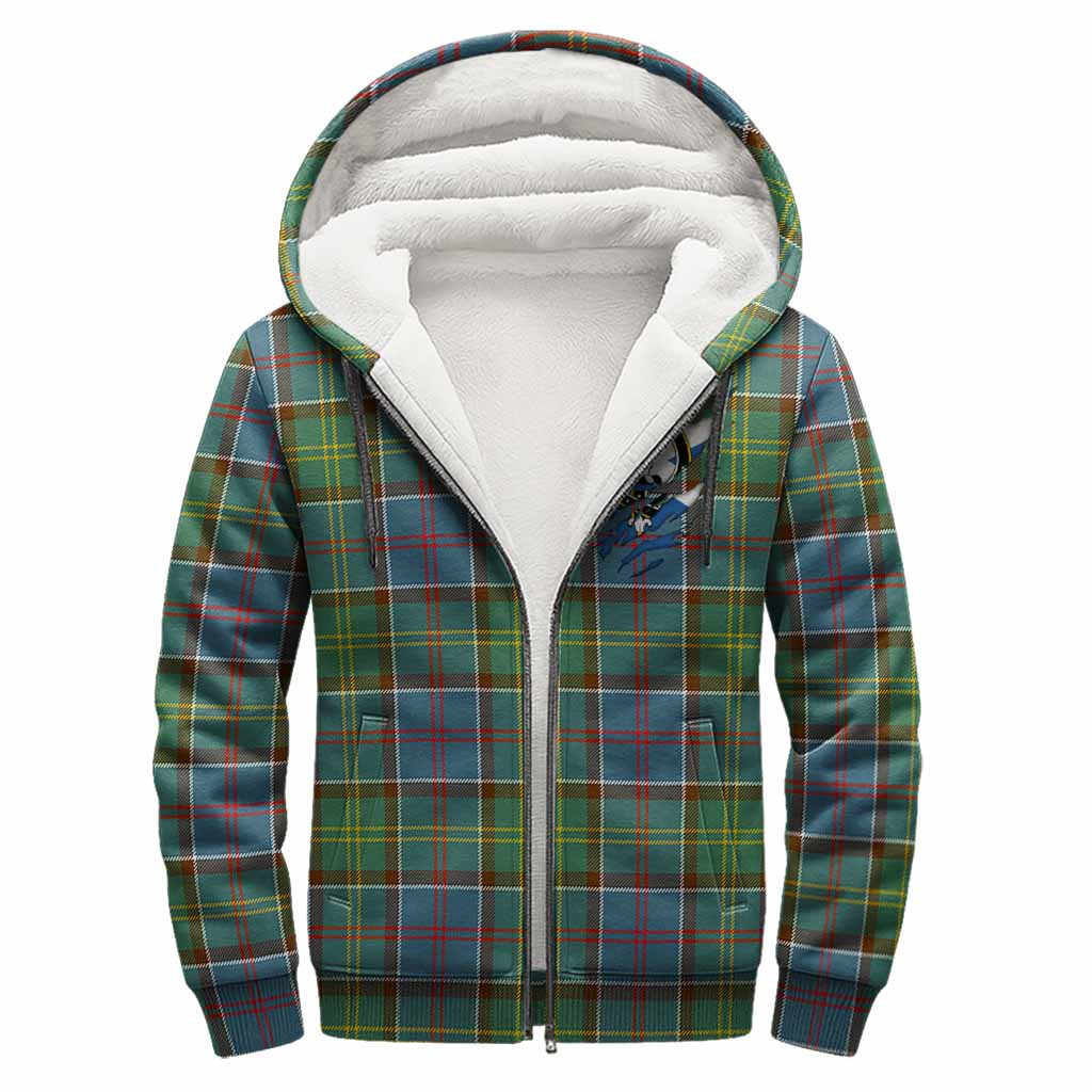 Colville Clan Crest In Me Tartan Sherpa Hoodie Scotland Flag Style