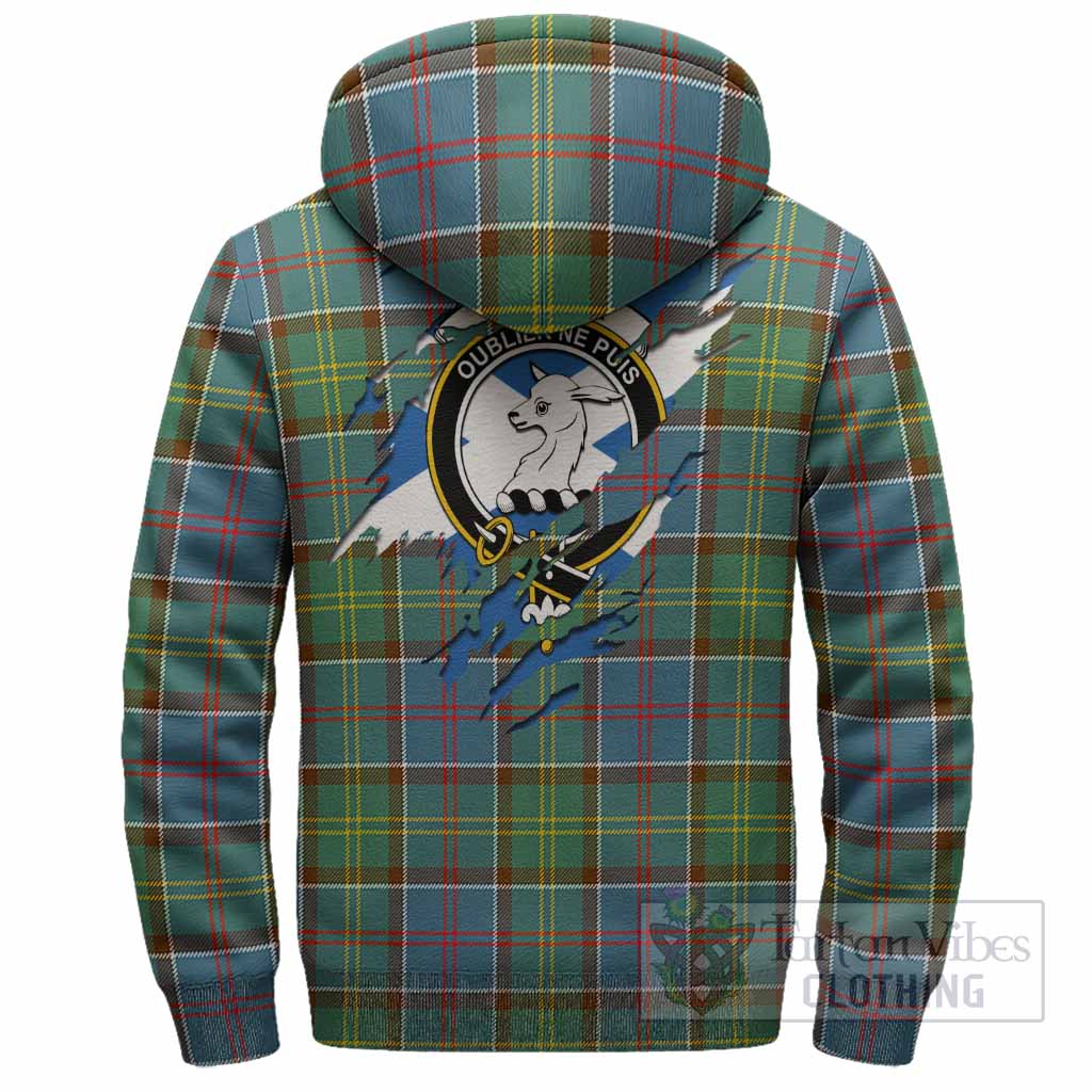 Colville Clan Crest In Me Tartan Sherpa Hoodie Scotland Flag Style