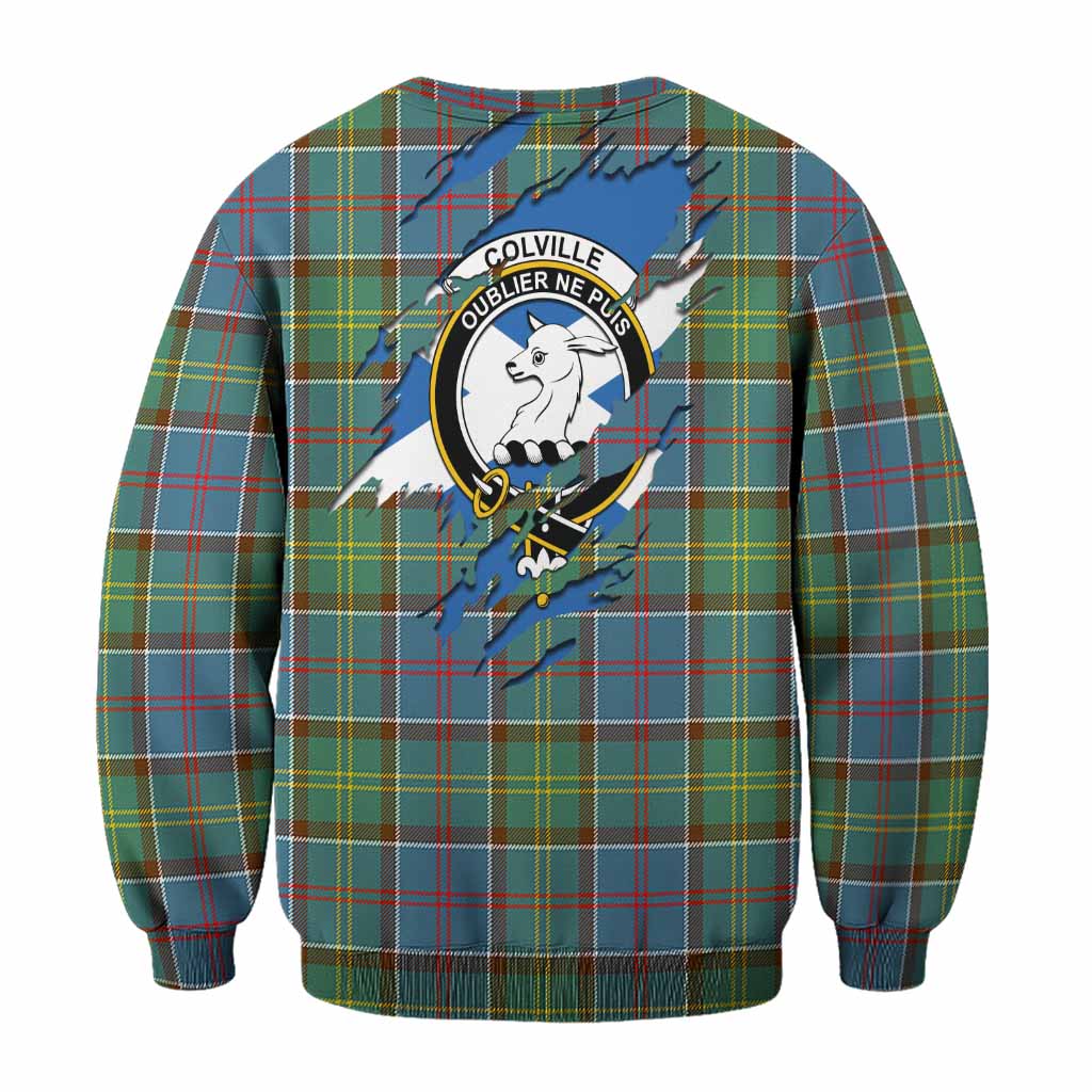 Colville Clan Crest In Me Tartan Sweatshirt Scotland Flag Style