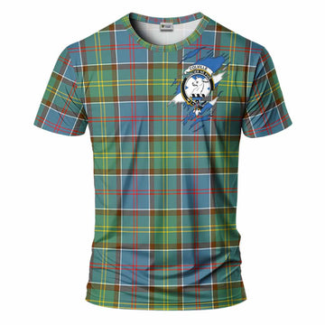 Colville Clan Crest In Me Tartan T-Shirt Scotland Flag Style