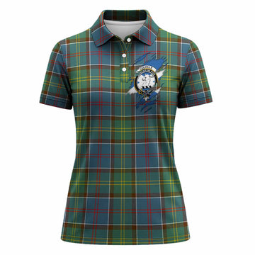 Colville Clan Crest In Me Tartan Women Polo Shirt Scotland Flag Style