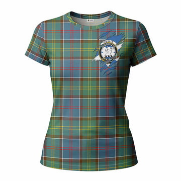 Colville Clan Crest In Me Tartan Women T shirt Scotland Flag Style
