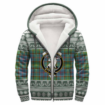Colville Clan Tartan Christmas Fleece Hoodie with Family Crest