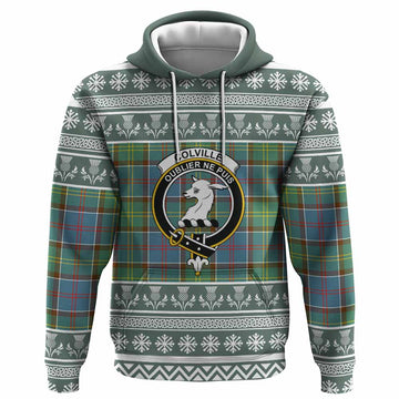 Colville Clan Tartan Christmas Hoodie with Family Crest
