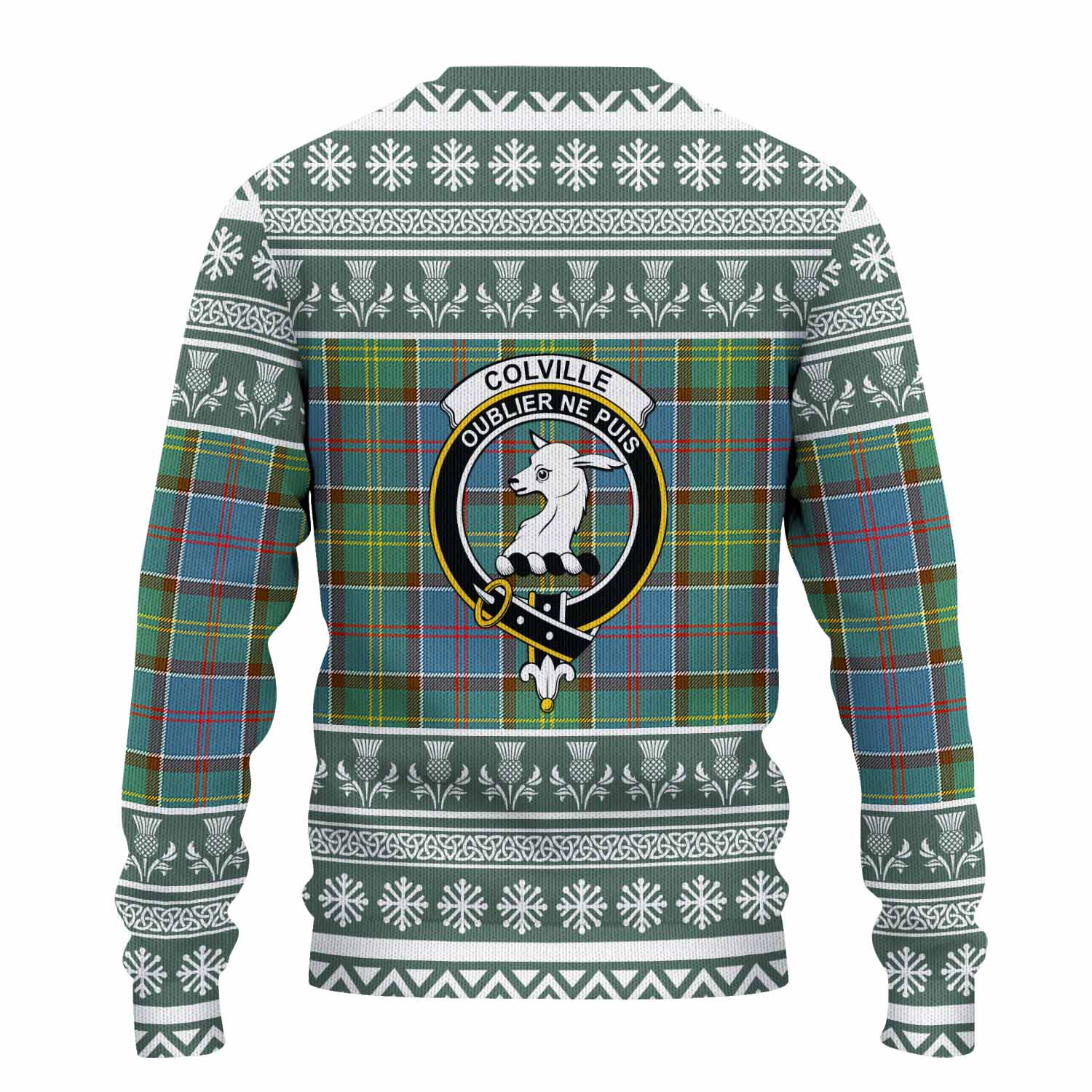 Colville Clan Tartan Christmas Ugly Sweater with Family Crest - Tartan Vibes Clothing