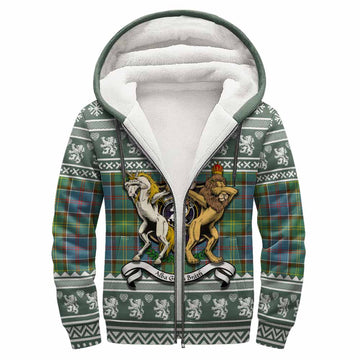 Colville Clan Tartan Crest Christmas Fleece Hoodie Coat of Arms Funny Style