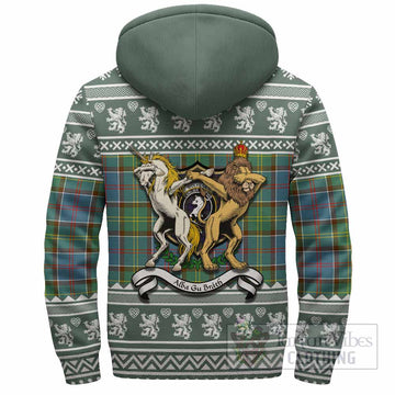 Colville Clan Tartan Crest Christmas Fleece Hoodie Coat of Arms Funny Style