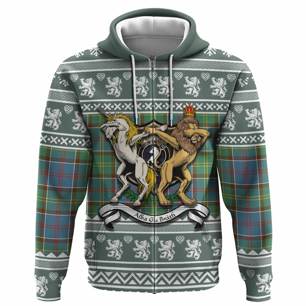 Colville Clan Tartan Crest Christmas Hoodie Coat of Arms Funny Style - Tartan Vibes Clothing