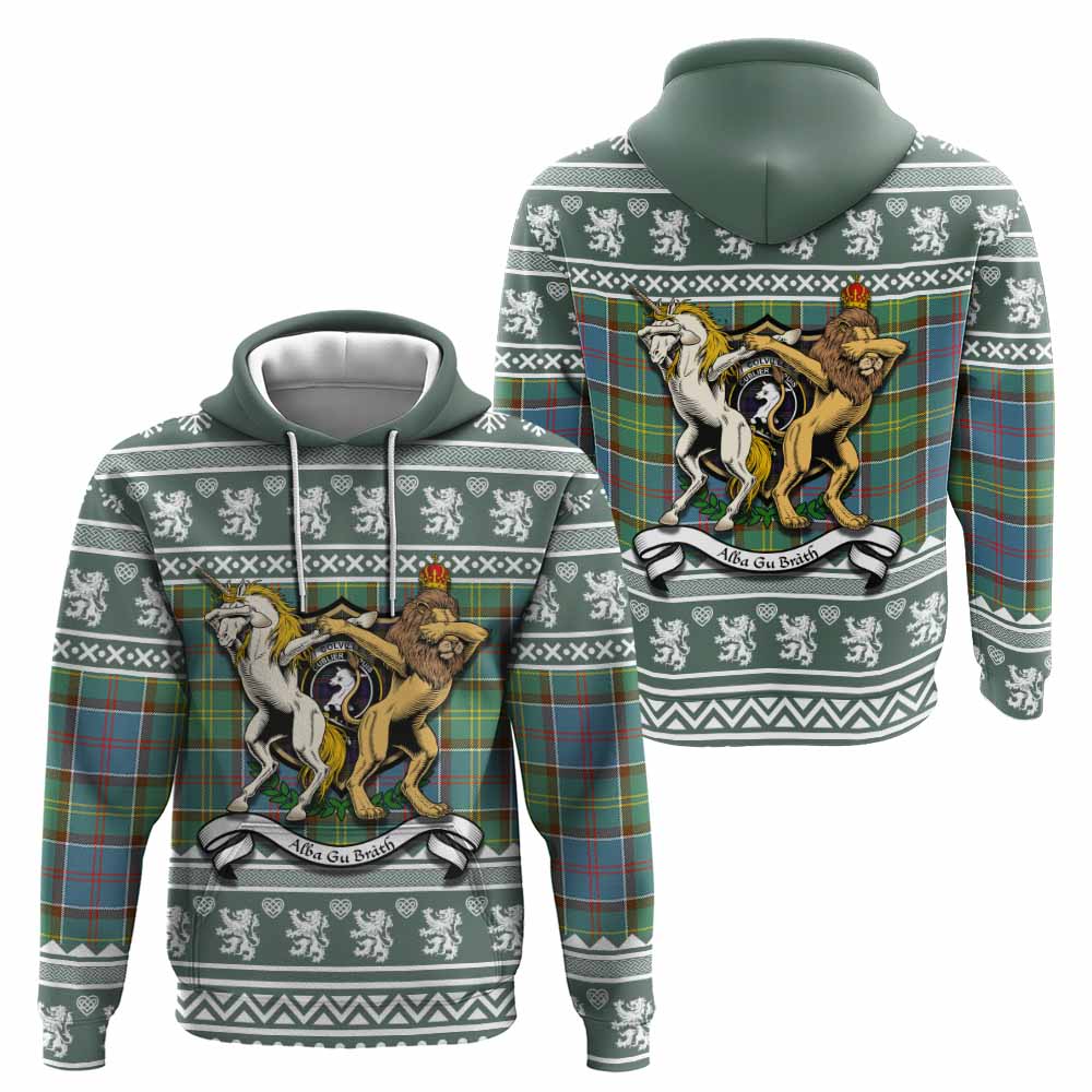 Colville Clan Tartan Crest Christmas Hoodie Coat of Arms Funny Style - Tartan Vibes Clothing