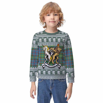 Colville Clan Tartan Crest Christmas Kid Ugly Sweatshirt Coat of Arms Funny Style