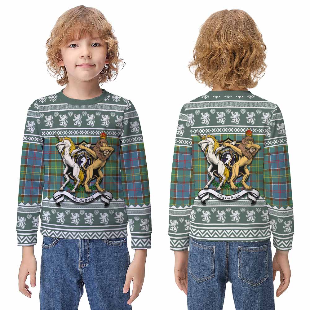Colville Clan Tartan Crest Christmas Kid Ugly Sweatshirt Coat of Arms Funny Style - Tartan Vibes Clothing