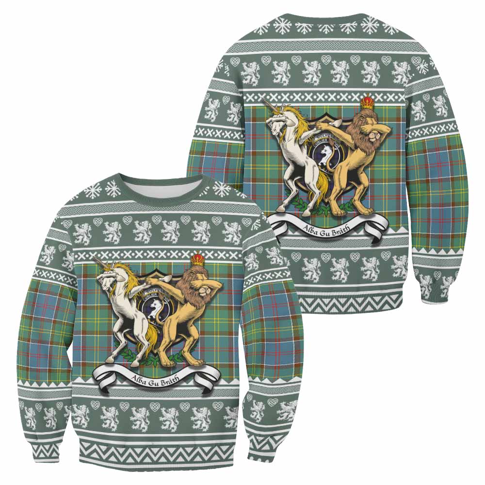 Colville Clan Tartan Crest Christmas Sweatshirt Coat of Arms Funny Style - Tartan Vibes Clothing