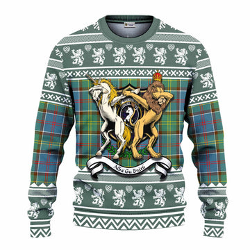 Colville Clan Tartan Crest Christmas Ugly Sweater Coat of Arms Funny Style