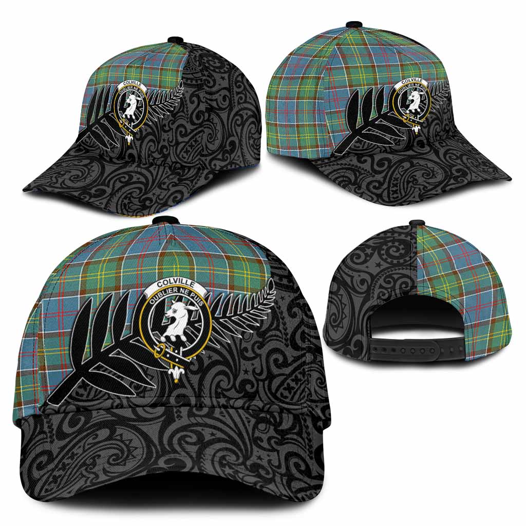 Colville Crest Tartan Classic Cap with New Zealand Silver Fern Half Style