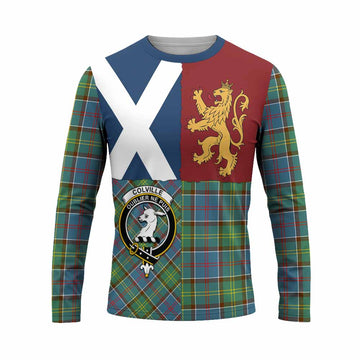 Colville Crest Tartan Long Sleeve T-Shirt with Lion Rampant Saltire Style