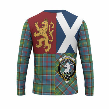 Colville Crest Tartan Long Sleeve T-Shirt with Lion Rampant Saltire Style