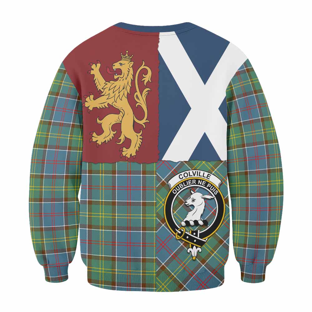 Colville Crest Tartan Sweatshirt with Lion Rampant Saltire Style