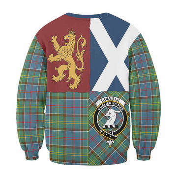 Colville Crest Tartan Sweatshirt with Lion Rampant Saltire Style