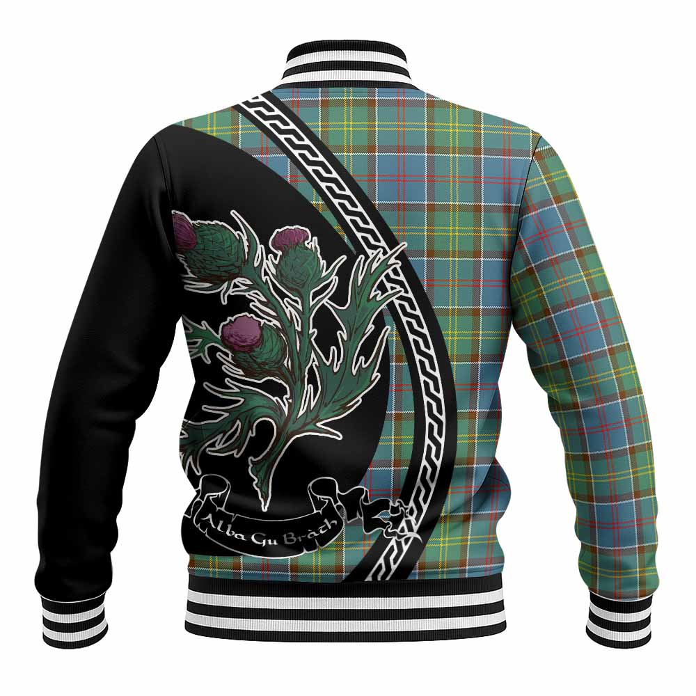 Colville Family Crest Tartan Baseball Jacket Alba Thistle Inspired - Tartan Vibes Clothing