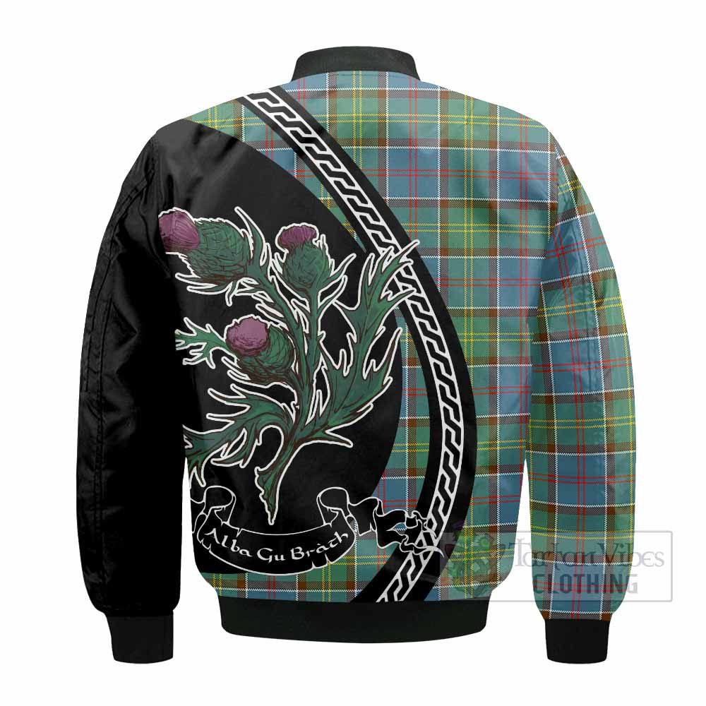 Colville Family Crest Tartan Bomber Jacket Alba Thistle Inspired - Tartan Vibes Clothing