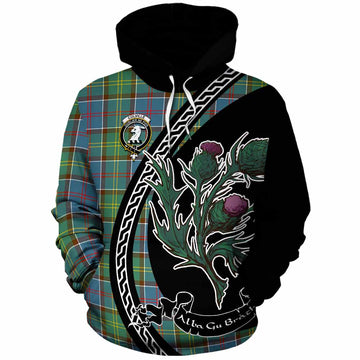 Colville Family Crest Tartan Cotton Hoodie Alba Thistle Inspired