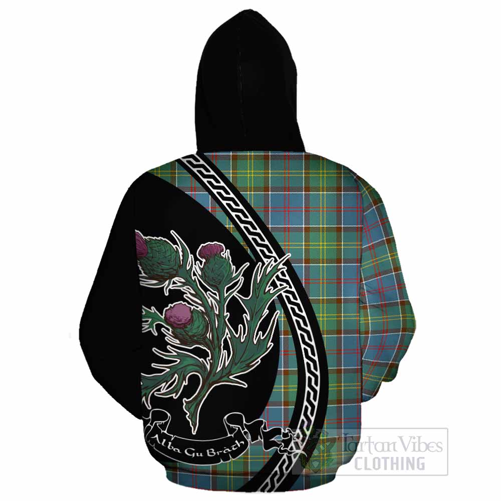 Colville Family Crest Tartan Cotton Hoodie Alba Thistle Inspired - Tartan Vibes Clothing