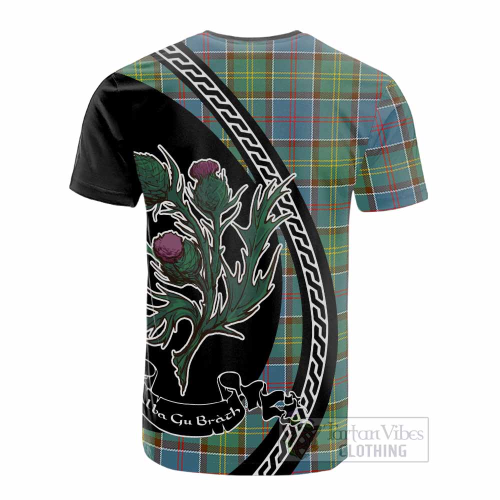 Colville Family Crest Tartan Cotton T-shirt Alba Thistle Inspired - Tartan Vibes Clothing