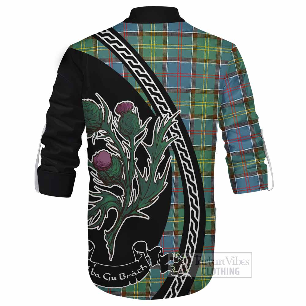 Colville Family Crest Tartan Ghillie Shirt Alba Thistle Inspired - Tartan Vibes Clothing