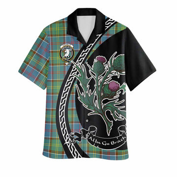 Colville Family Crest Tartan Hawaiian Shirt Alba Thistle Inspired
