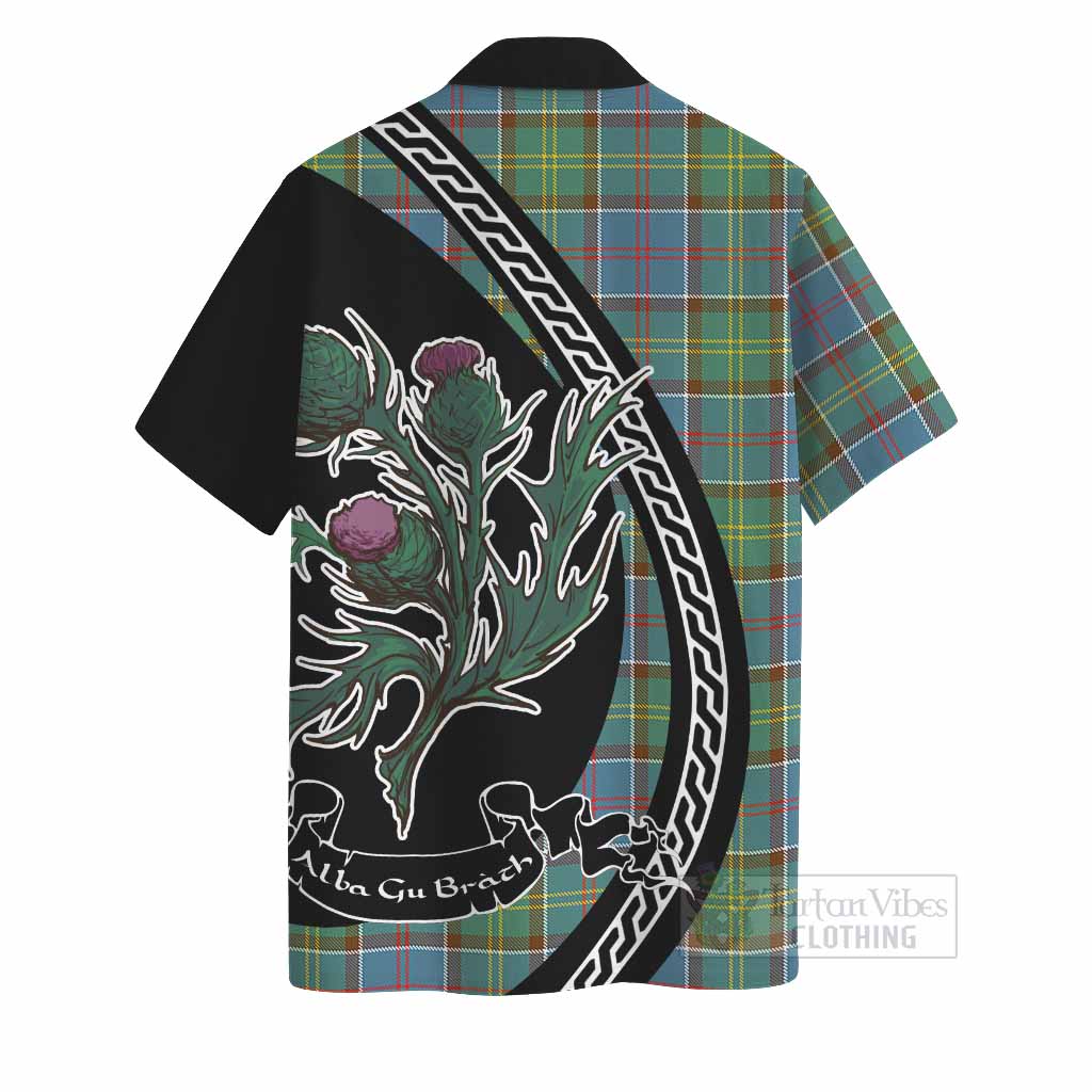Colville Family Crest Tartan Hawaiian Shirt Alba Thistle Inspired - Tartan Vibes Clothing