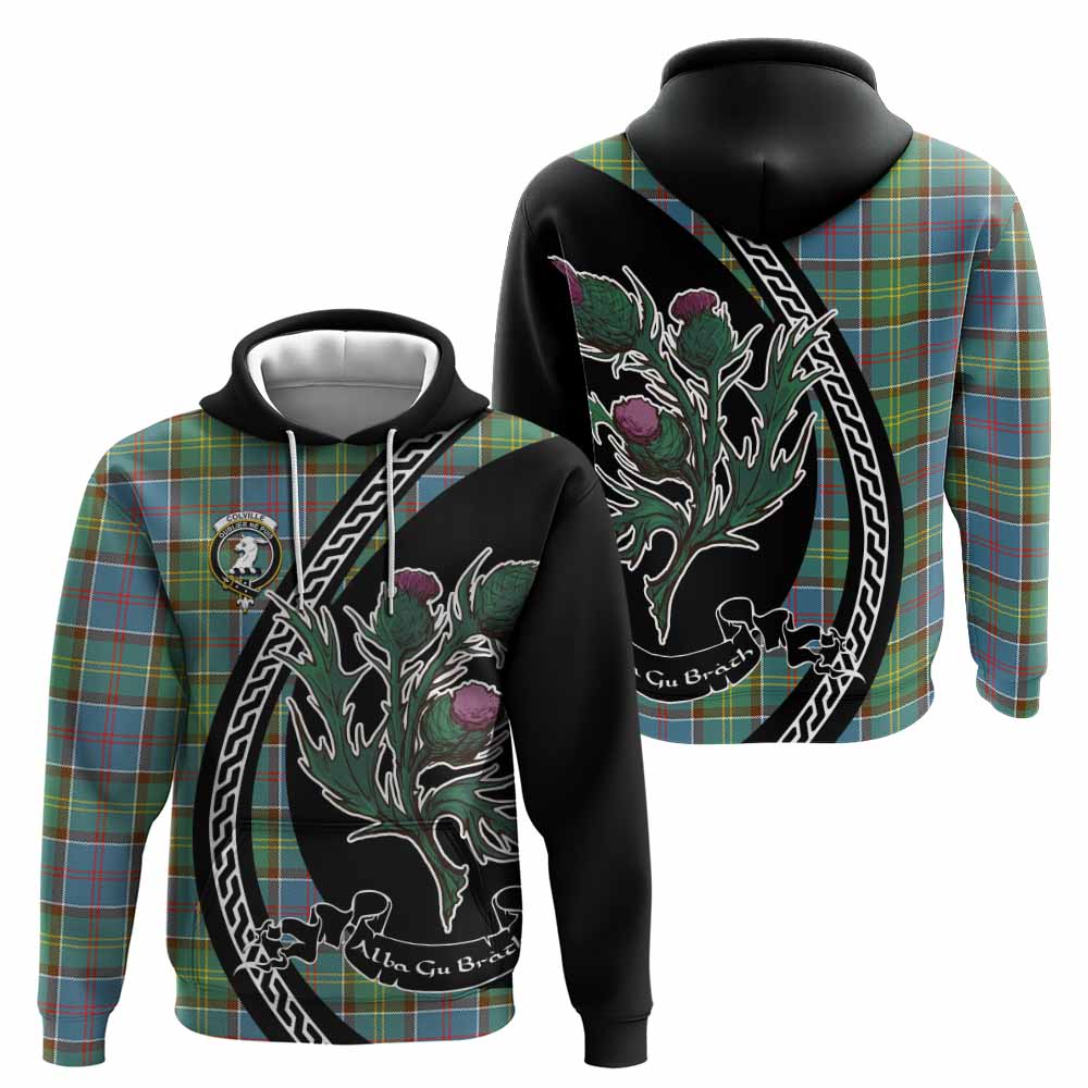Colville Family Crest Tartan Hoodie Alba Thistle Inspired - Tartan Vibes Clothing