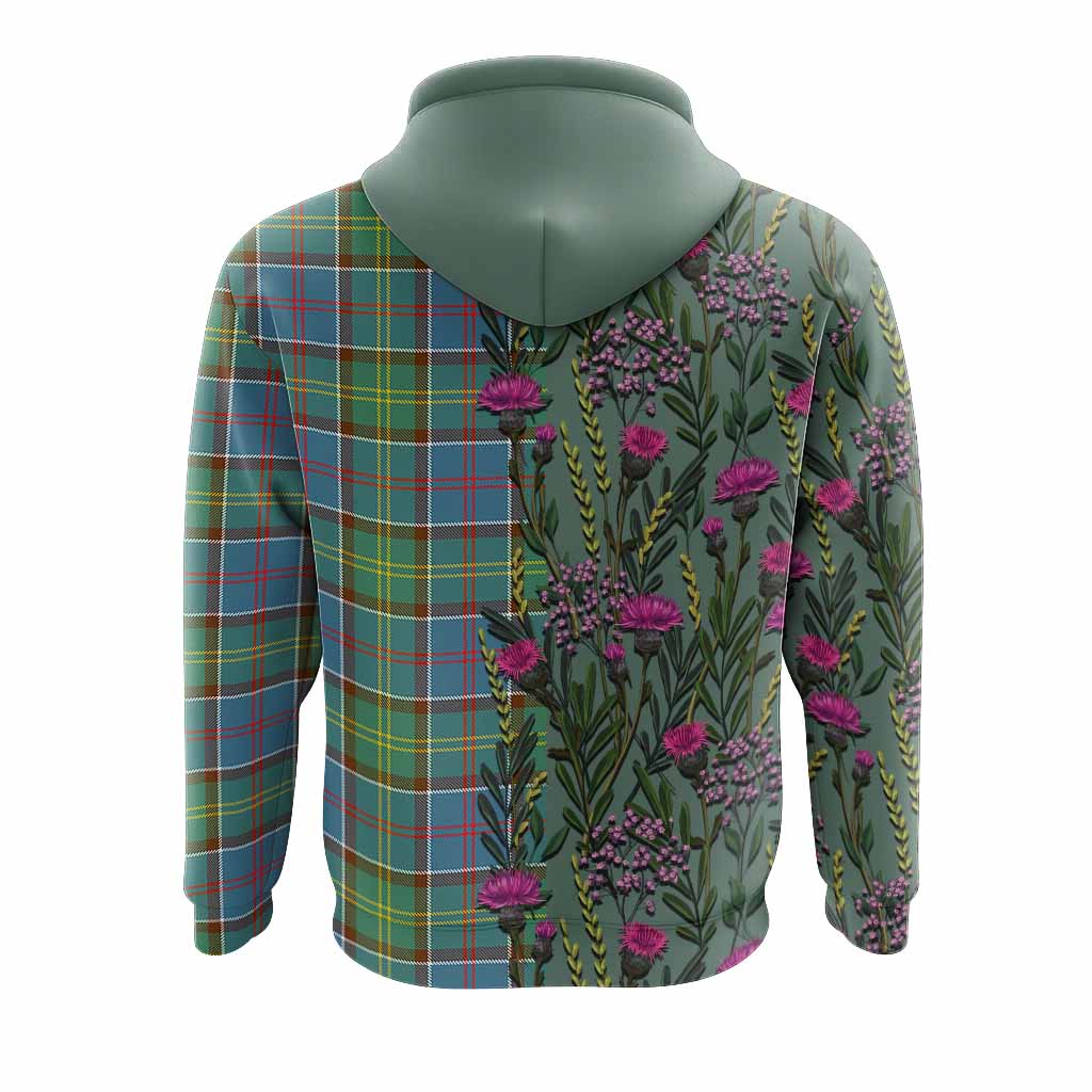 Colville Family Crest Tartan Hoodie Scottish Thistle Flower Pattern Half Style - Tartan Vibes Clothing
