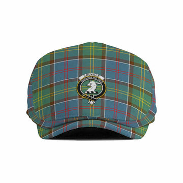 Colville Family Crest Tartan Jeff Cap, Tartan Flat Cap