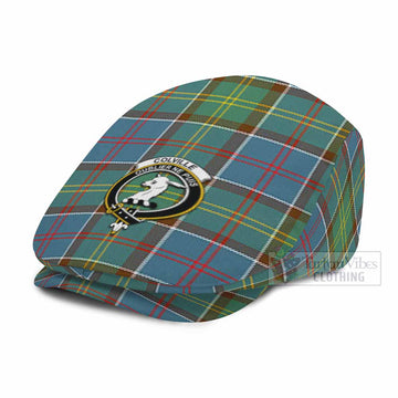Colville Family Crest Tartan Jeff Cap, Tartan Flat Cap