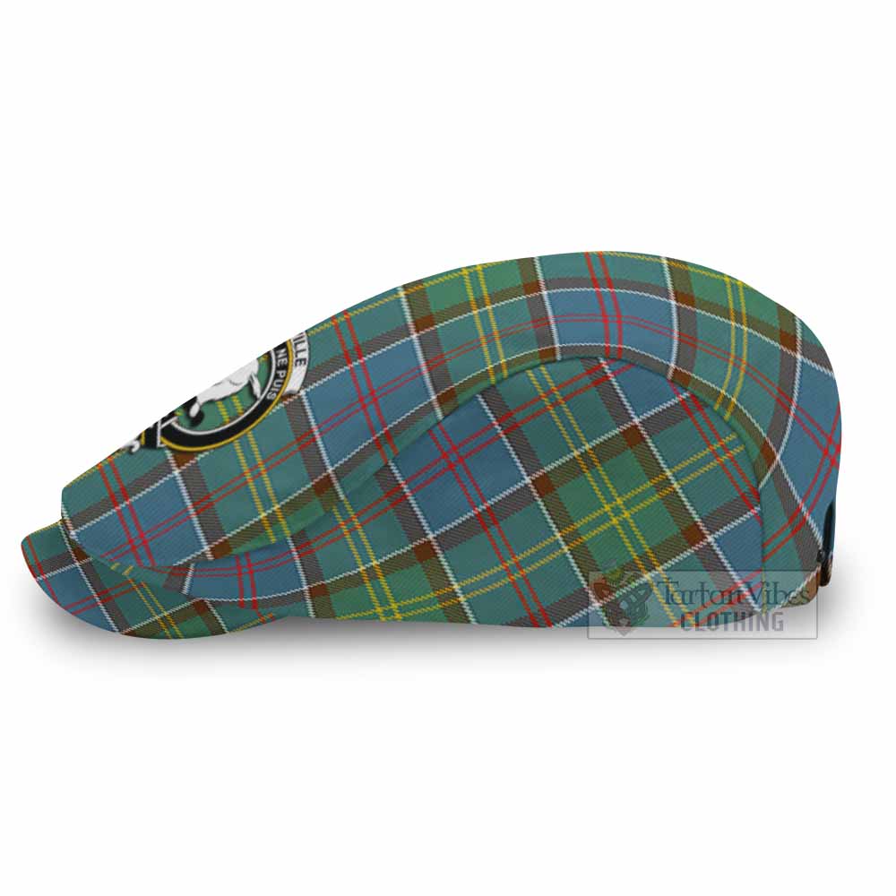 Colville Family Crest Tartan Jeff Cap, Tartan Flat Cap