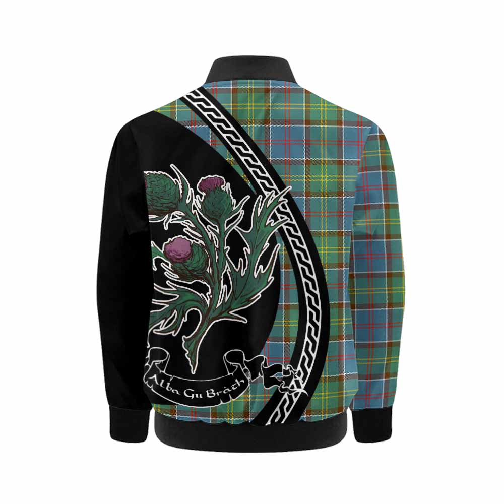 Colville Family Crest Tartan Kid Bomber Jacket Alba Thistle Inspired - Tartan Vibes Clothing