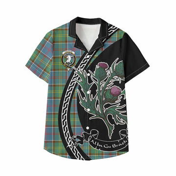Colville Family Crest Tartan Kid Hawaiian Shirt Alba Thistle Inspired - Tartan Vibes Clothing
