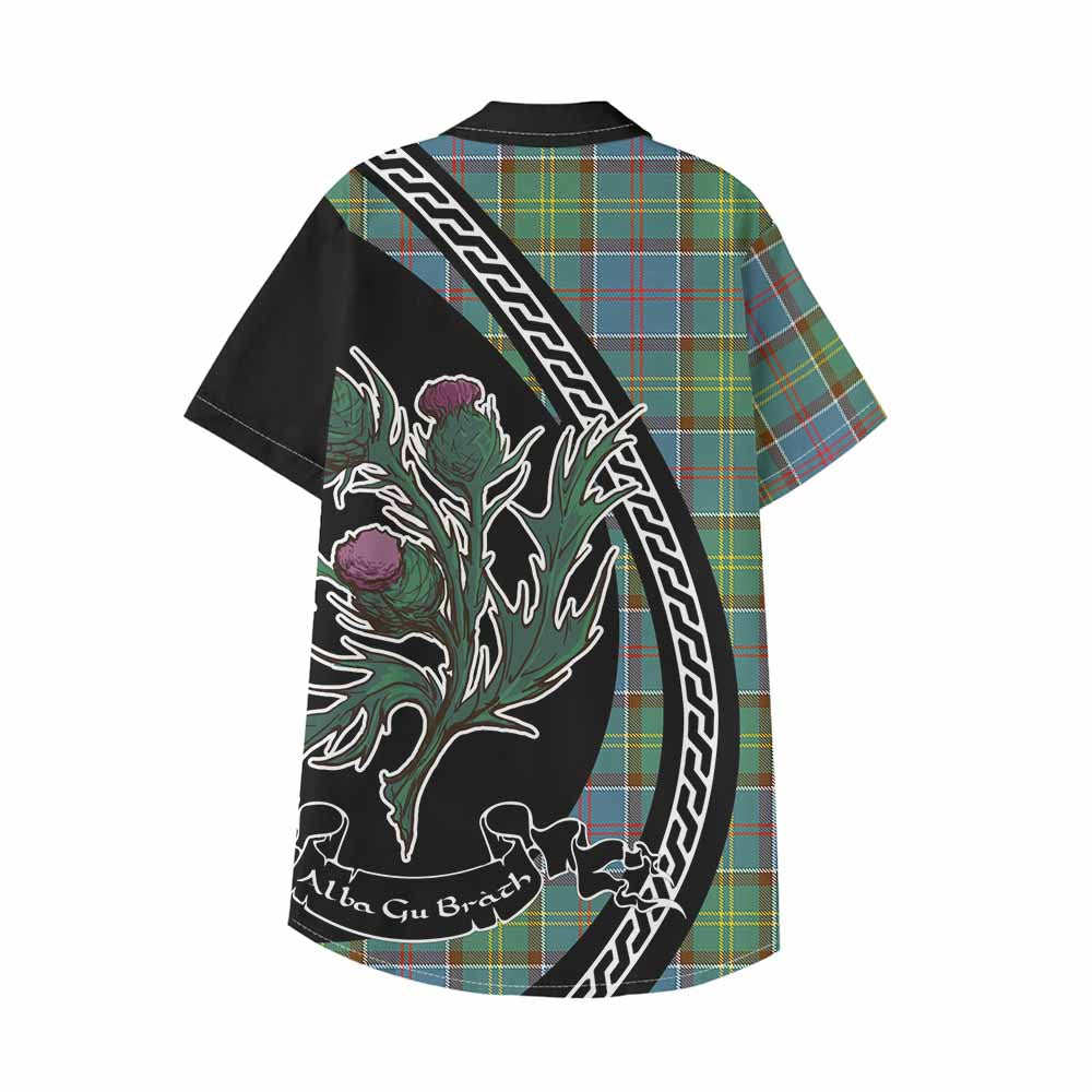 Colville Family Crest Tartan Kid Hawaiian Shirt Alba Thistle Inspired - Tartan Vibes Clothing