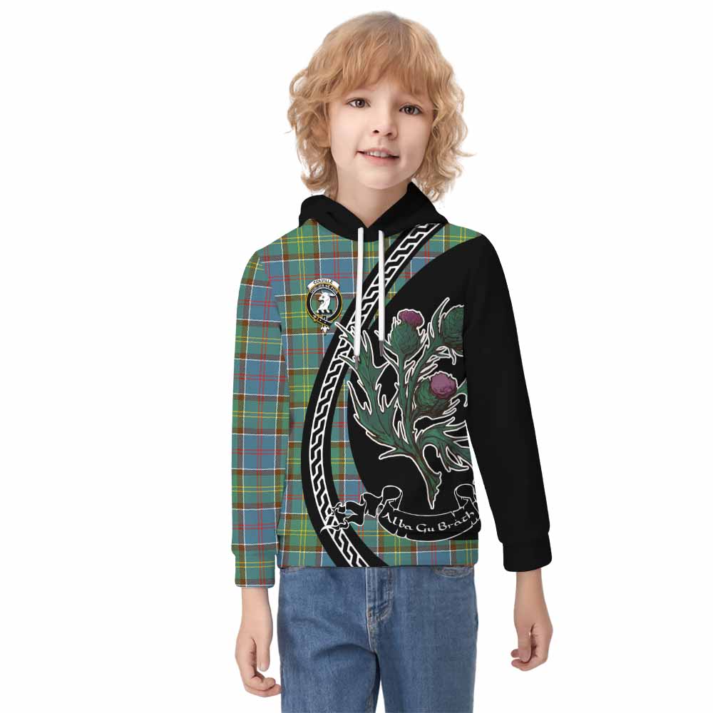 Colville Family Crest Tartan Kid Hoodie Alba Thistle Inspired - Tartan Vibes Clothing