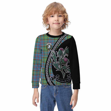 Colville Family Crest Tartan Kid Knitted Sweatshirt Alba Thistle Inspired - Tartan Vibes Clothing