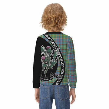 Colville Family Crest Tartan Kid Knitted Sweatshirt Alba Thistle Inspired - Tartan Vibes Clothing