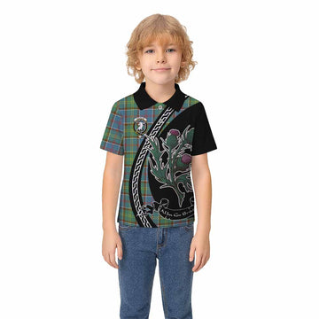Colville Family Crest Tartan Kid Polo Shirt Alba Thistle Inspired - Tartan Vibes Clothing