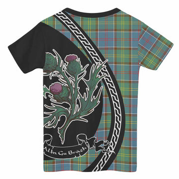 Colville Family Crest Tartan Kid T-shirt Alba Thistle Inspired - Tartan Vibes Clothing