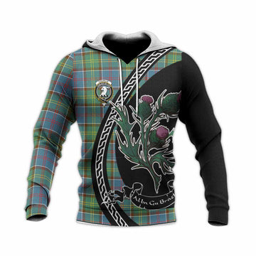 Colville Family Crest Tartan Knitted Hoodie Alba Thistle Inspired